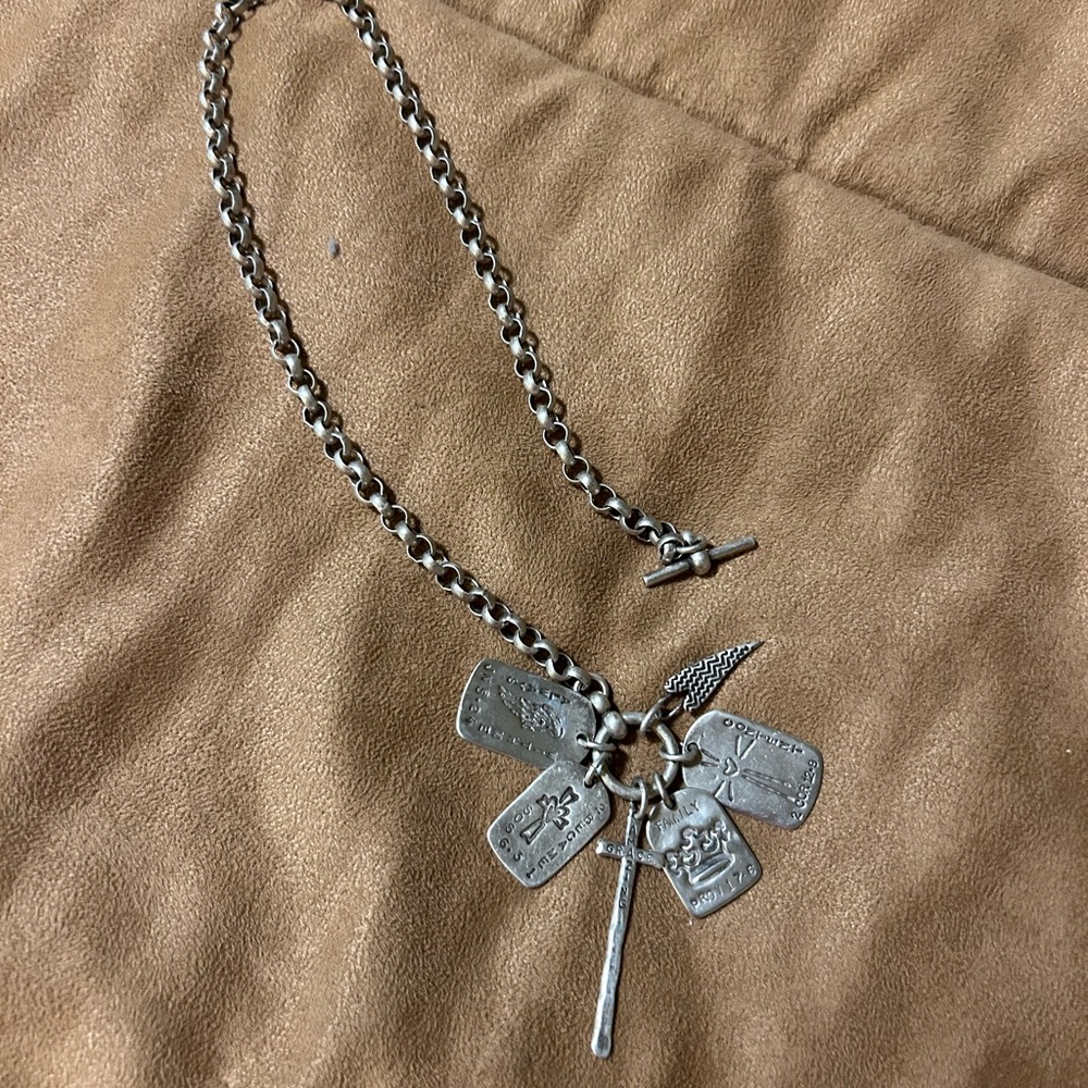 Visible Faith Sterling Silver Chain Necklace with Charms